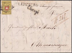 LENZBURG (Chargé) 1853 nach Othmarsingen, T.8 E-RU mit breitem ...