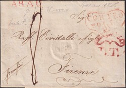 AARGAU, ab ARAU 1825 nach FIRENZE (I), sauberer Umschlag von Herr ...