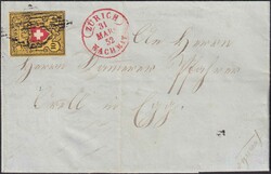 ZÜRICH 1852 nach EGG, Rayon II mit dickem Karton-Papier: 16II.1.09. ...
