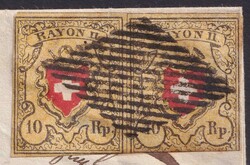 OBERUZWYL 1854 nach HOFFELD (bei Degersheim) T.13+14 D-RU (2.Zustand) ...