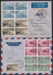 1939-1949, 6 Briefe nach KITALE (KENIA) gute Frankaturen mit Satz ...