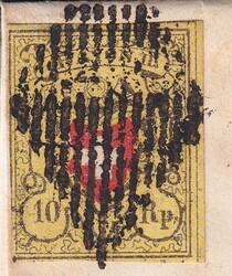 VALLORBES 2.SEPT.1853 nach YVERDON, T.32 D-LU links leicht getroffen ...