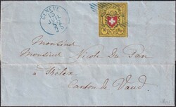GENEVE 1852 (13.JUIL) nach Trélex, fehlerfreie Rayon II: T.18 B-RO, ...