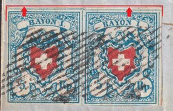 ST.GALLEN (mit TAX-ZAHL-STEMPEL) 1852 nach Nettstall (GL) T.5+6 U-RU ...