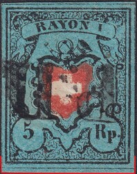 5655096: Rayon I, dunkelblau ohne Kreuzeinfassung - Bogenränder / Ecken