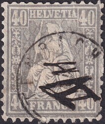 40c grau, Nr.50 (Faserpapier) mit Zwergstempel: NEFTENBACH & Tinte, ...