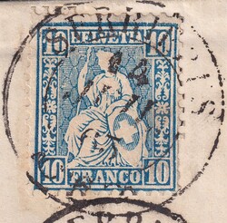 SERRIERES (NE) 14.JUIL.1863 ZIERKREISSTEMPEL, Nr.31 nach Mayenthal ...