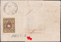 SCHÖNENGRUND (SG) nach Sargans, 16II.Ab.8 (Rotdruck braunrot) T.4 ...