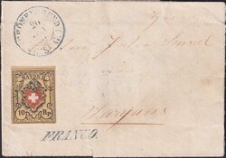 SCHÖNENGRUND (SG) nach Sargans, 16II.Ab.8 (Rotdruck braunrot) T.4 ...