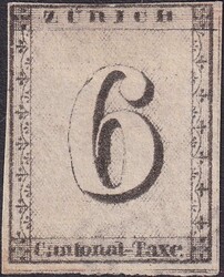 ZÜRICH 6, 2ND, (NEUDRUCK) fehlerfreies Stück mit Attest Marchand ...