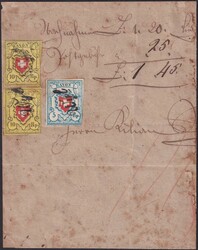 SCHLOSSWYL 1852, Buntfrankatur RII: T.23+32 D-RU & RI: T.39 C1-RU, ...