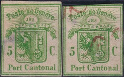 GANZSACHEN-Ausschnitt, 07 2x (ungebraucht und mit Entwertungs-Versuch ...