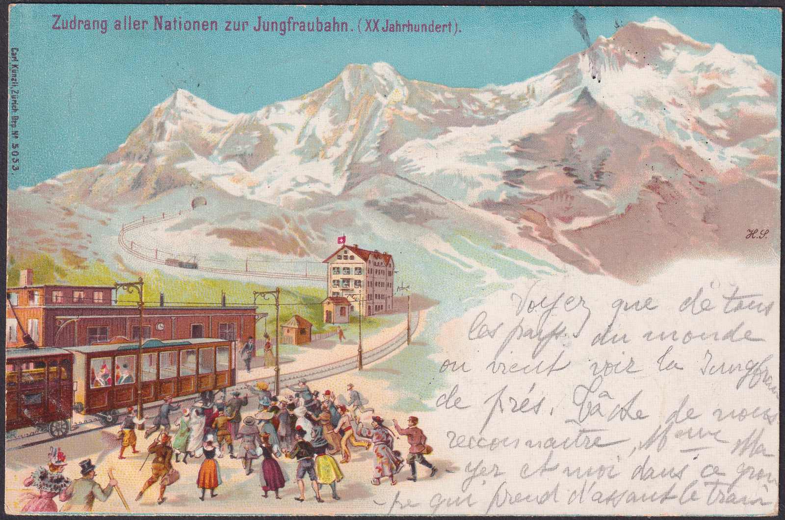 BERN, Wengeneralp-Scheidegg JUNGFRAUBAHNEN 4.Sept.1900 - Station ...