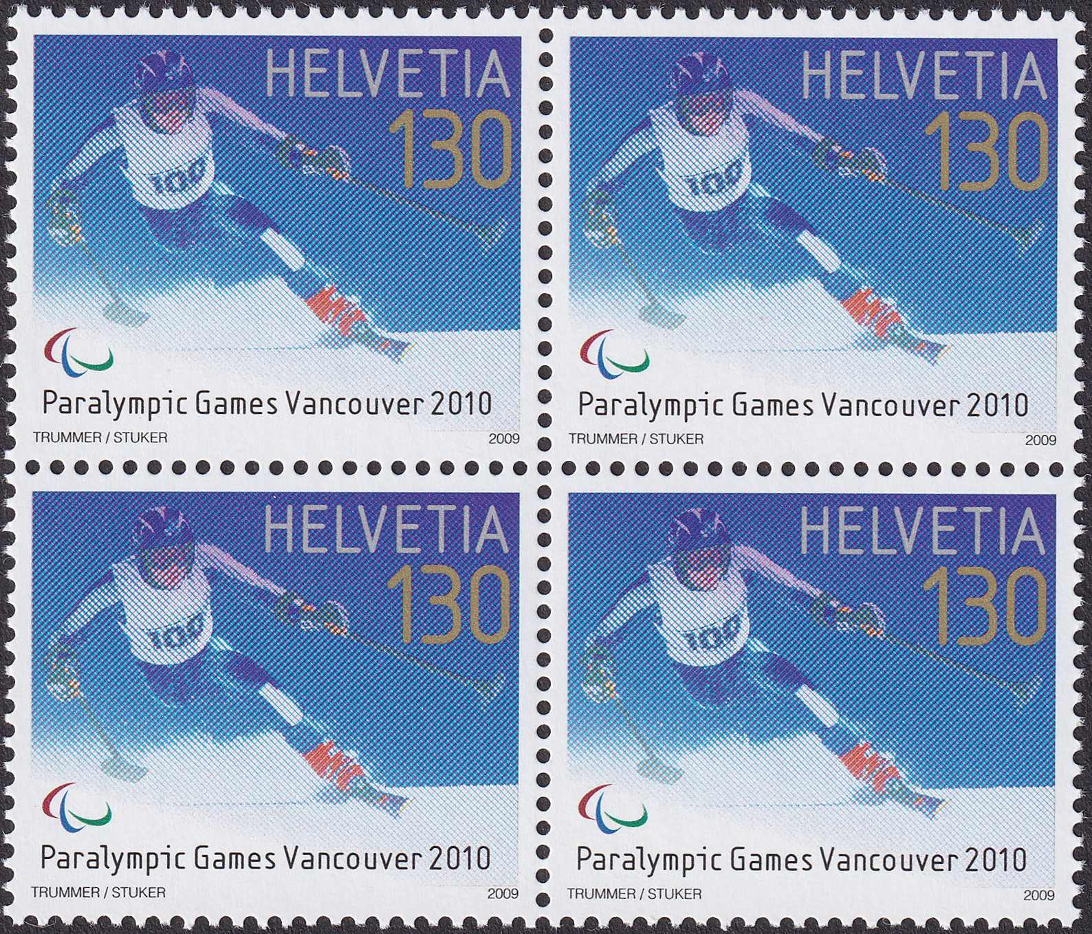 2009, Nr.1334, Paralympische Spiele Vancouver 2010 Viererblock ...