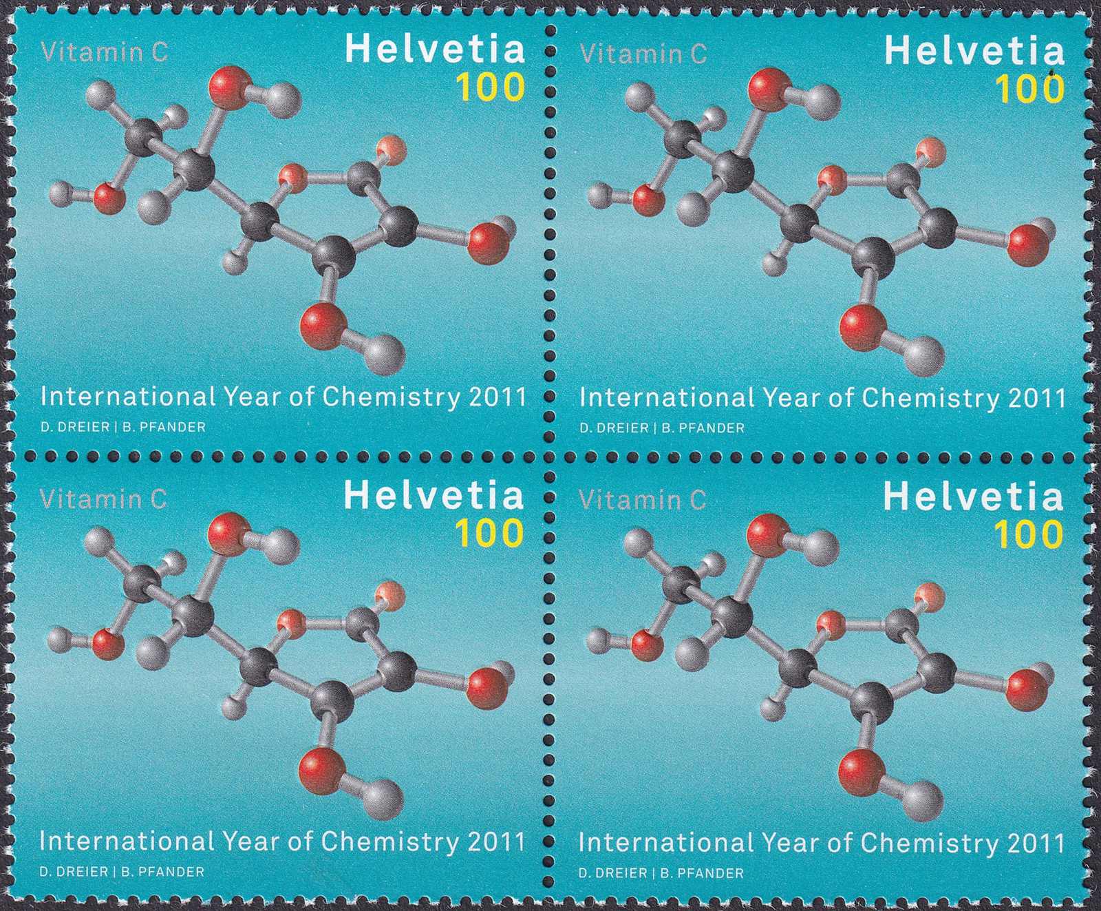 2011, Nr.1386, Internationales Jahr der Chemie Viererblock ...