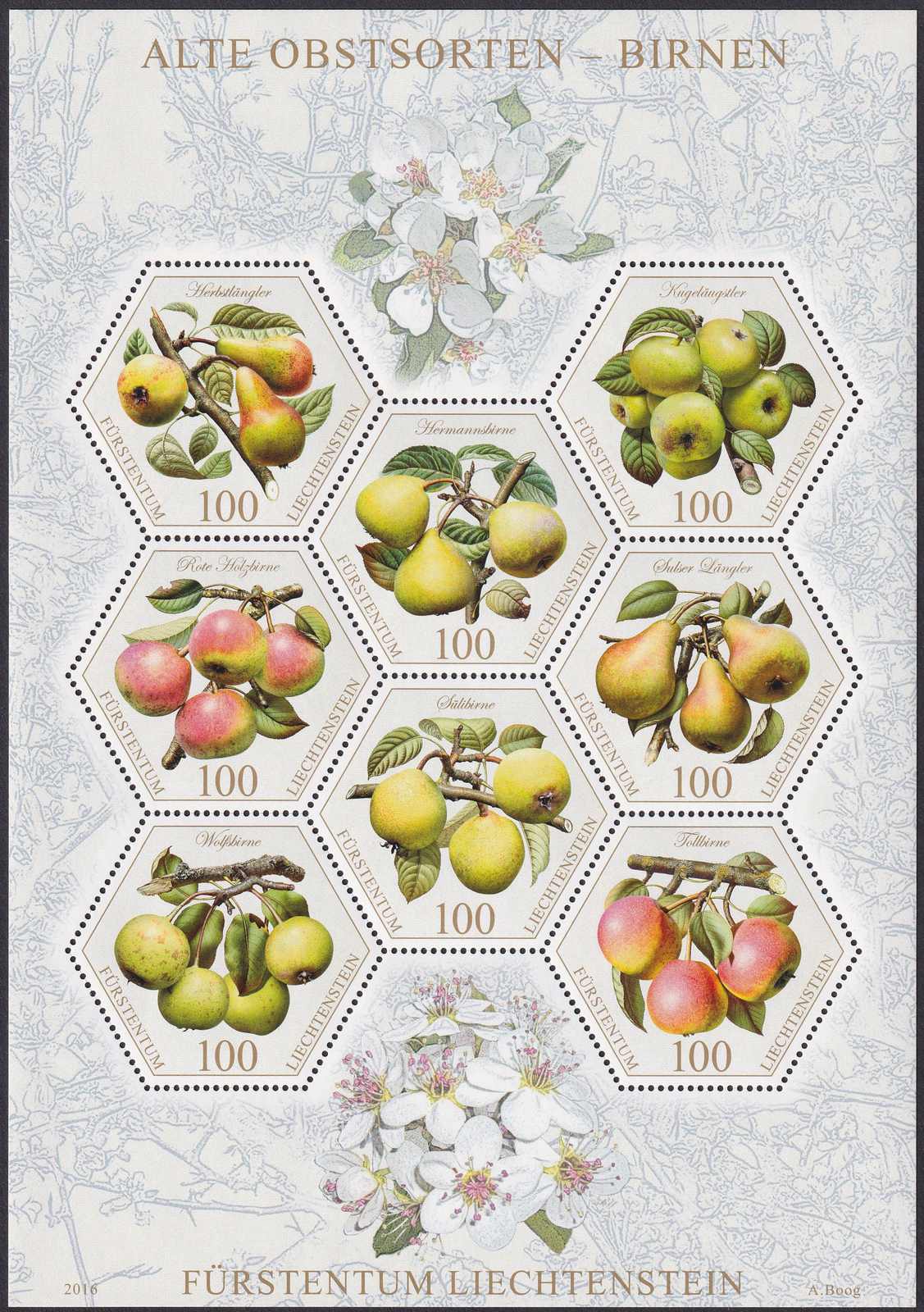 2016, Nr.1758-1765, sauberer Zierbogen Liechtenstein (alte ...