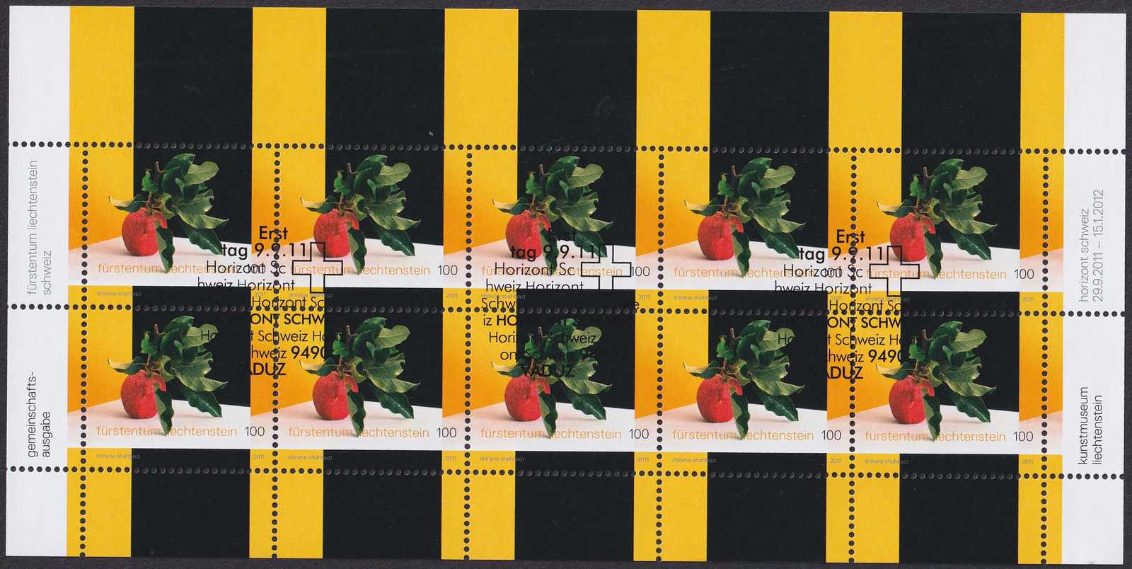 2011, Nr.1553, sauberer Zierbogen Liechtenstein (Gemeinschaftsausgabe ...