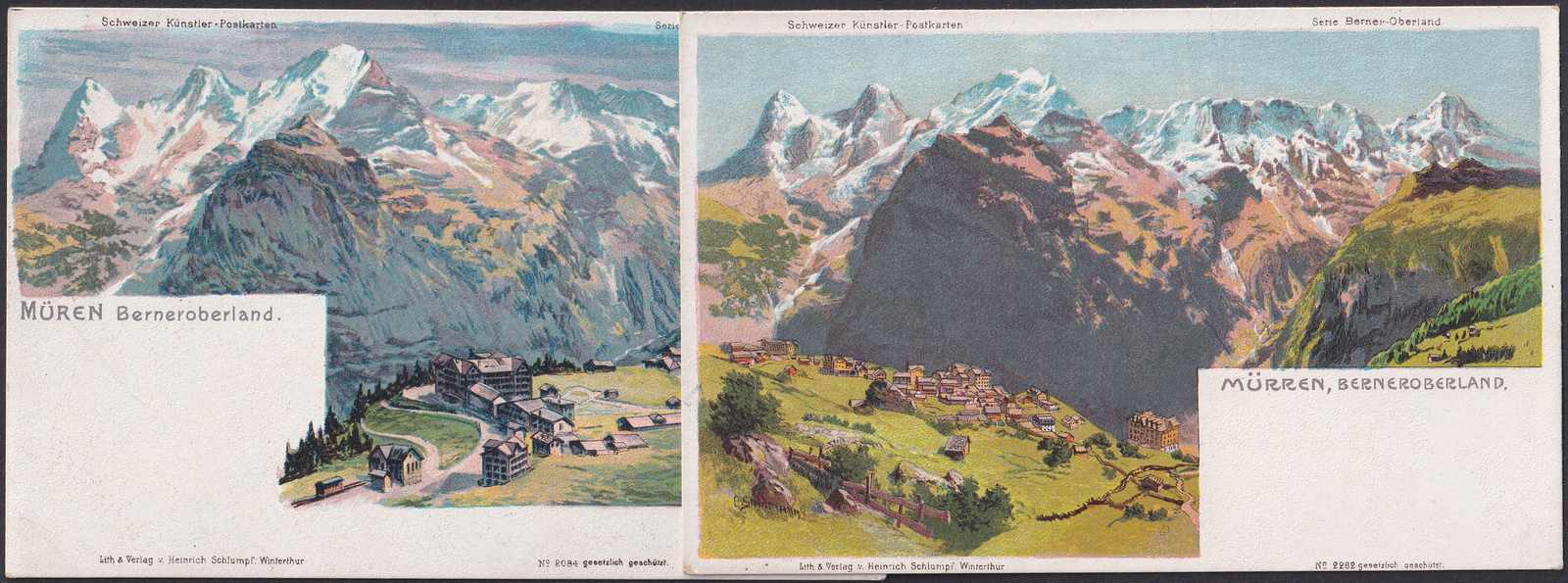 BERN: MÜREN + MÜRREN, ungelaufene, saubere Steinmann-Karten Nr ...