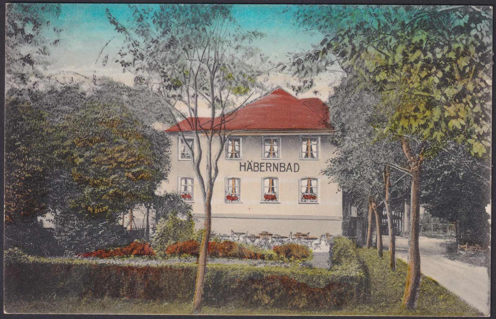 BERN, HÄBERNBAD bei HUTTWIL 1914, sehr seltene AK der Pension und ...