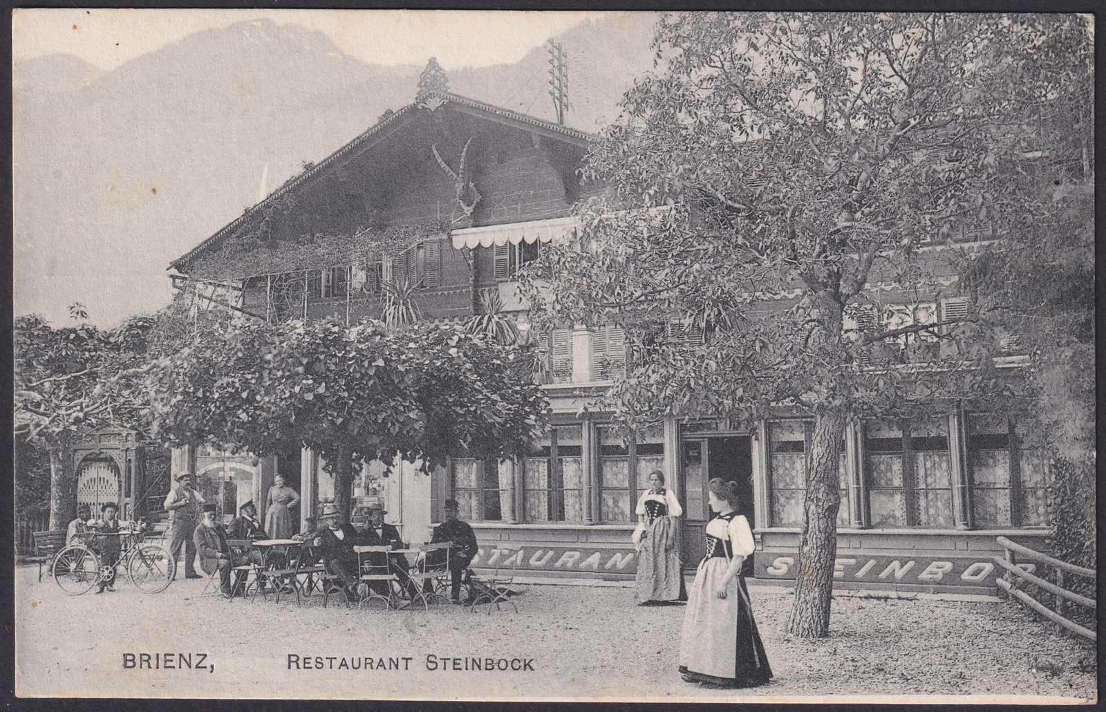 BERN, BRIENZ (Restaurant Steinbock) ca.1908, belebte "Beiz", ...