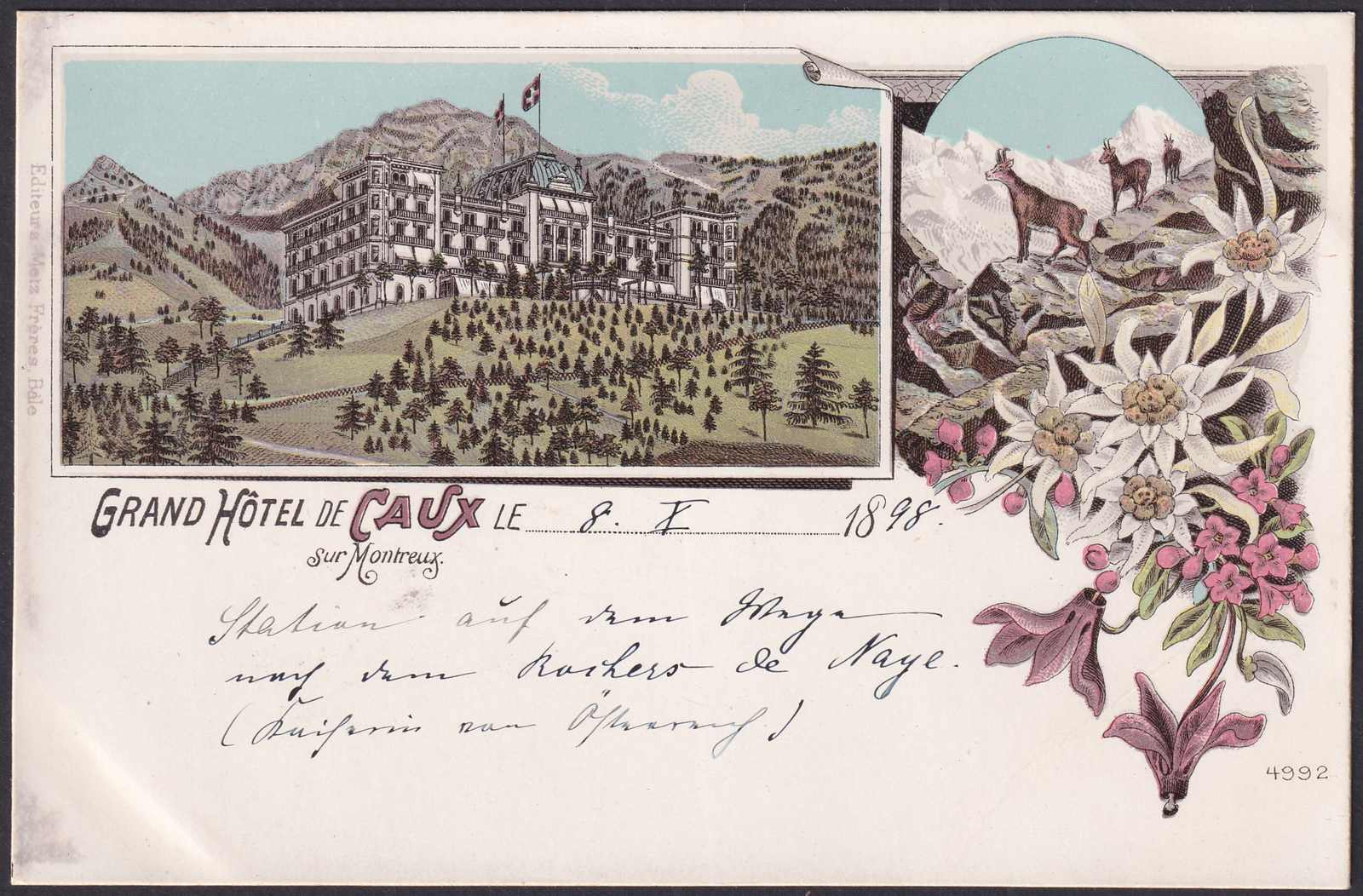 WAADT, MONTREUX (Grand Hôtel de CAUX) ca.1895, gut erhaltene ...