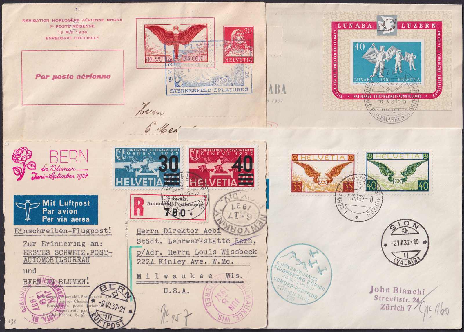 1925-1966, Zwei Alben mit sauberen Briefen auch Blöcke und ...
