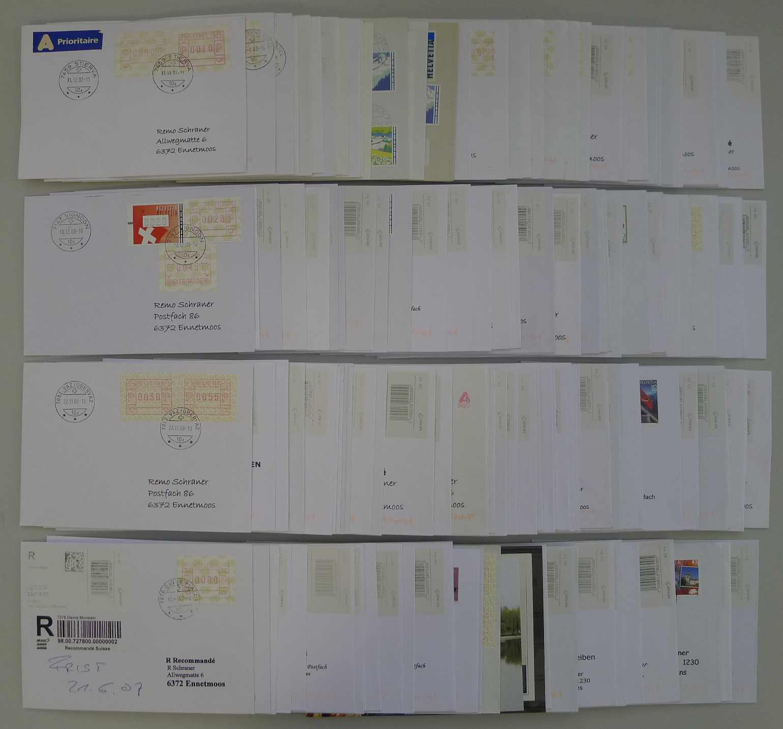 1976-2010, 150 Belege mit AUTOMATENMARKEN mit diversen besseren ...