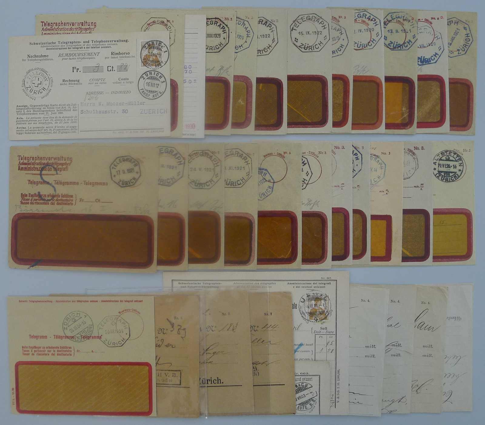 1903-1954, 33 TELEGRAPHEN Briefe und Telegramme, Karten, Telefon, Slg ...