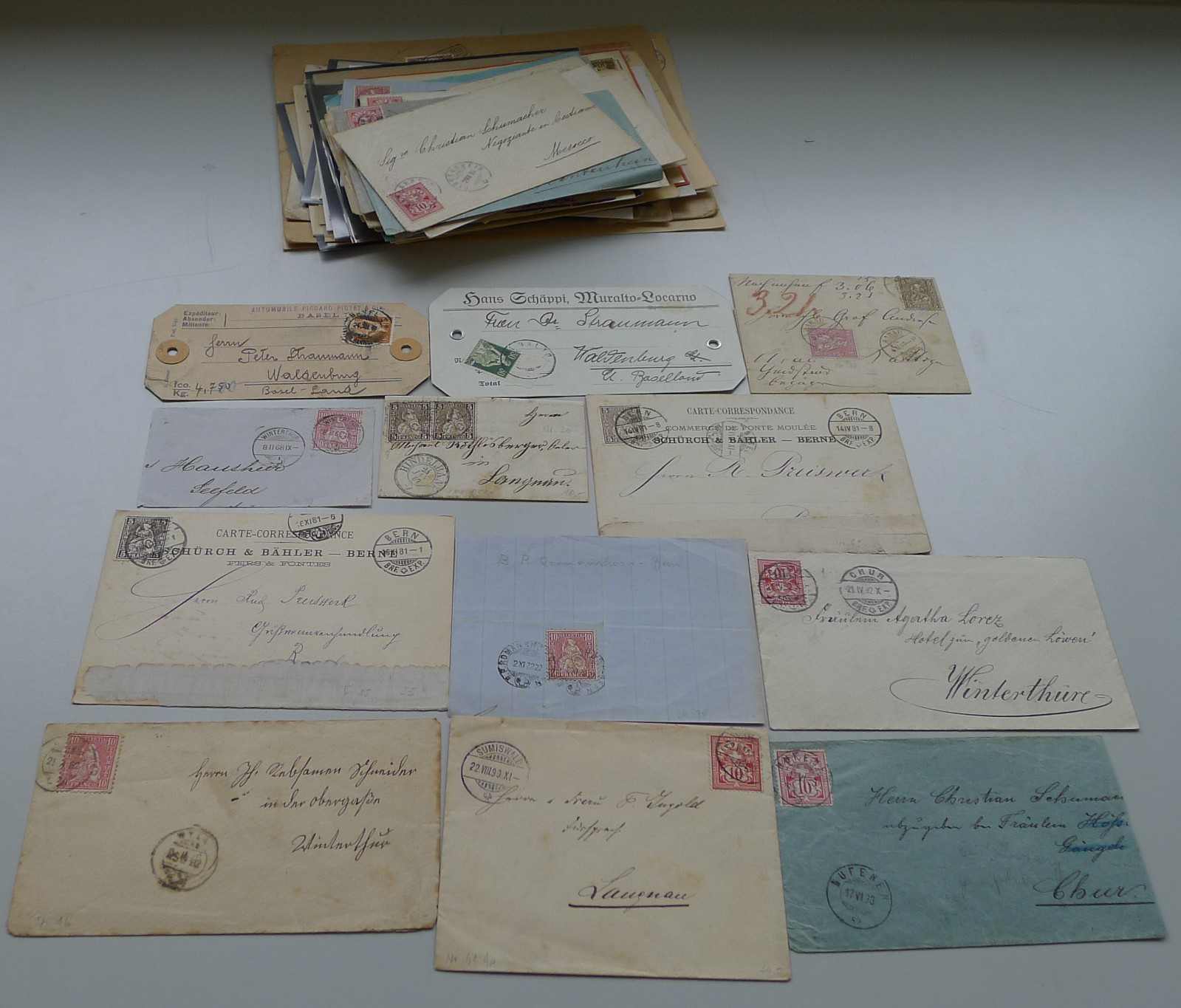 1866-1991, BRIEFE-SAMMLUNG: 66 Stück (Altschweiz-Sammlung, meist ...