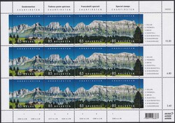 2017, Z256+Z258 (Zusammenhängende) Churfirsten Zusammendruckbogen zu ...