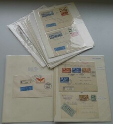 1873-1947, FRANKATUREN, meist Flugpost auf Albumseiten. ...