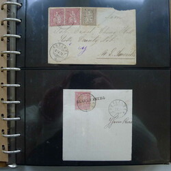 1869-1882, 54 " meist Teilbriefe" SITZENDE HELVETIA in ALBUM, meist ...