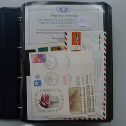 1984, Olympia-Sammlung in grossem dicken Album. 124 Belege ...