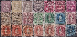 1860-1910, Sammlung mit Vollstempeln - Ab Strubel, Sitzende Helvetia, ...