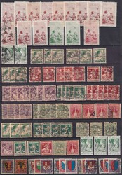 1912-1920, Pro Juventute ab Vorläufer auf Karte mit 98 Marken in ...