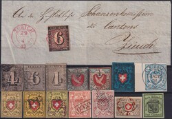1843-1853, gute Fälschungs-Sammlung (diverse Altschweiz-Ausgaben, ...