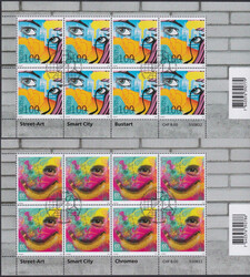 2020, Nr.1787-1790 (Street-Art) Zierbogen im Satz mit Stempel vom ...