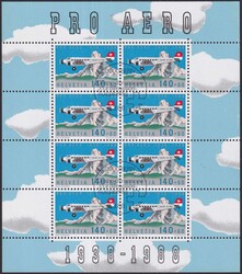 1988, FO49 (Pro Aero Block) Zierbogen zu 8 Marken, mit Stempel vom ...