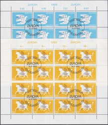 1995, Nr.880+881 Europa in ganzen Bogen von HANS ERNI mit Stempel vom ...