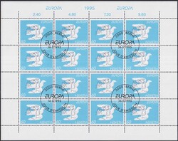 1995, Nr.880+881 Europa in ganzen Bogen von HANS ERNI mit Stempel vom ...