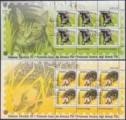 2004, Nr.1130-1132 (Tierschutz) Zierbögen im Satz mit Stempel vom ...