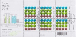 2015, Nr.1546 (Expo Milano) Zierbogen mit Stempel vom Ausgabetag ...
