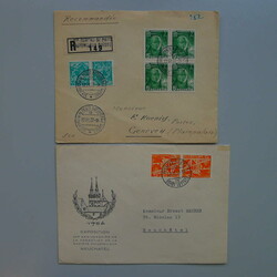 1904-1973, Sammlung KEHRDRUCKE auf Briefen, 74 Stück, gute Qualität ...