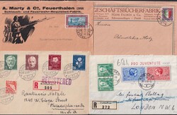1920-1951, Pro Juventute: 10 Tolle Frankaturen: Block Frankatur 1937, ...