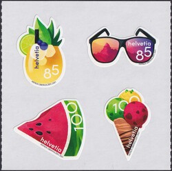 2021, Nr.1822-1825 (Sommer) Einzelmarken postfrisch ** auf ...