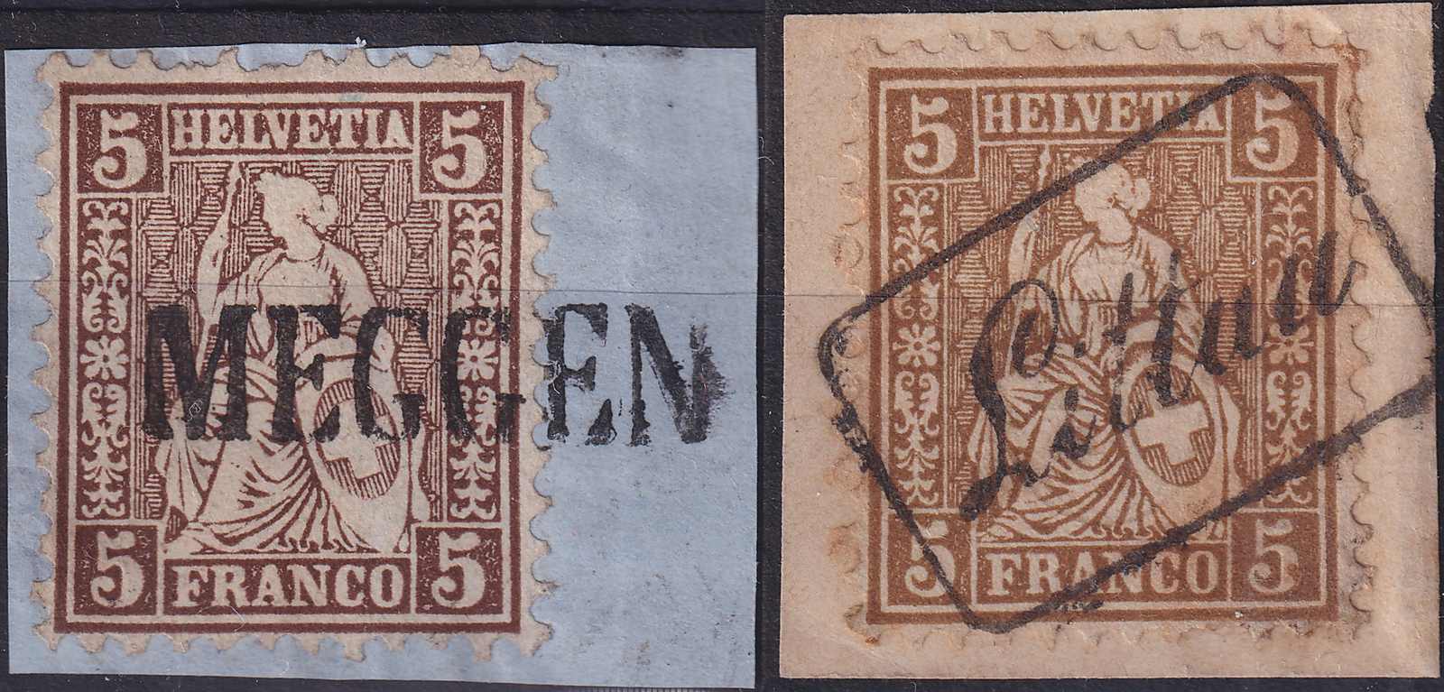 LUZERN (Kanton), sauberes "Lot" mit 17 Marken (Sitzende Helvetia) mit ...