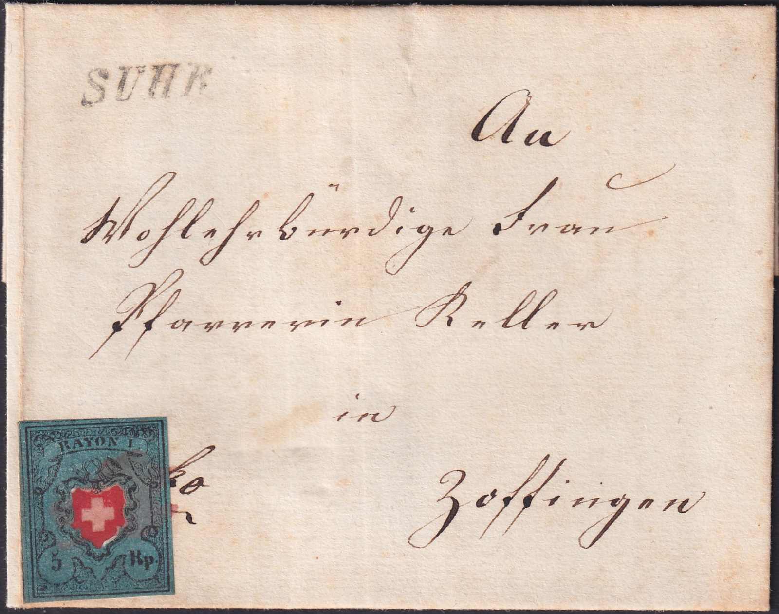 SUHR 1850 (27.OKT, Verwendung im 1.Monat der Bundesmarken ab 1.OKT ...