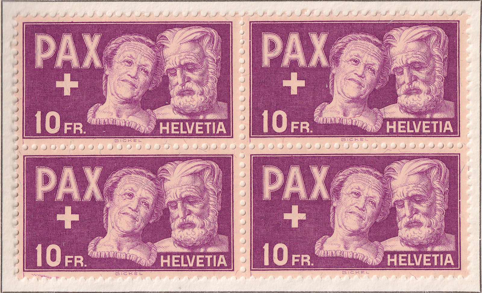 1945, Nr.262-274 (Viererblöcke **/*) kompletter PAX-Satz in PTT-Heft ...