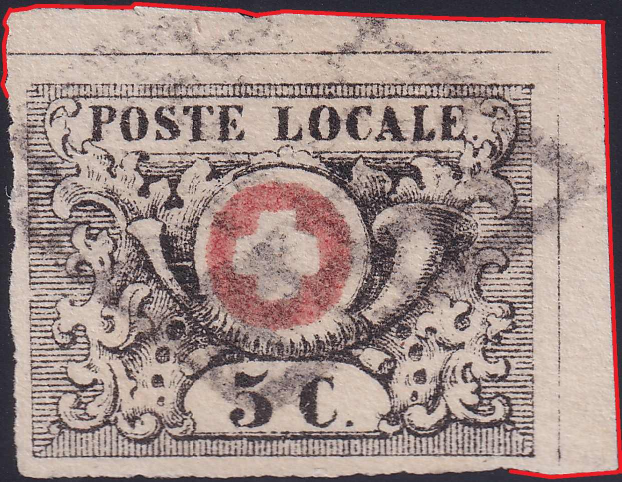 WAADT 5, Type 10 des 100er-Bogens mit breiten Bogen-Rändern, ...