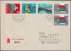 1957, Rep.JUGOSLAVIA, Nr.328-331 (BERNA) nach Ljubljana, Kat: 120.-+ ...